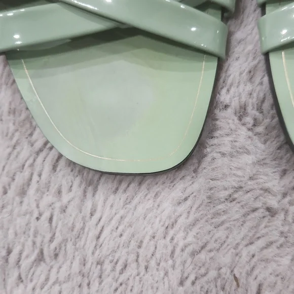 Zara Green Woven Sandals Size 8 - Picture 6 of 8